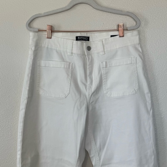Buffalo David Bitton Brigette White High Rise Crop Wide-Leg Stretch Jeans 12 32 - Picture 3 of 11